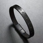 Classic Style Multicolor Leather Magnetic Buckle Bracelet with Cross