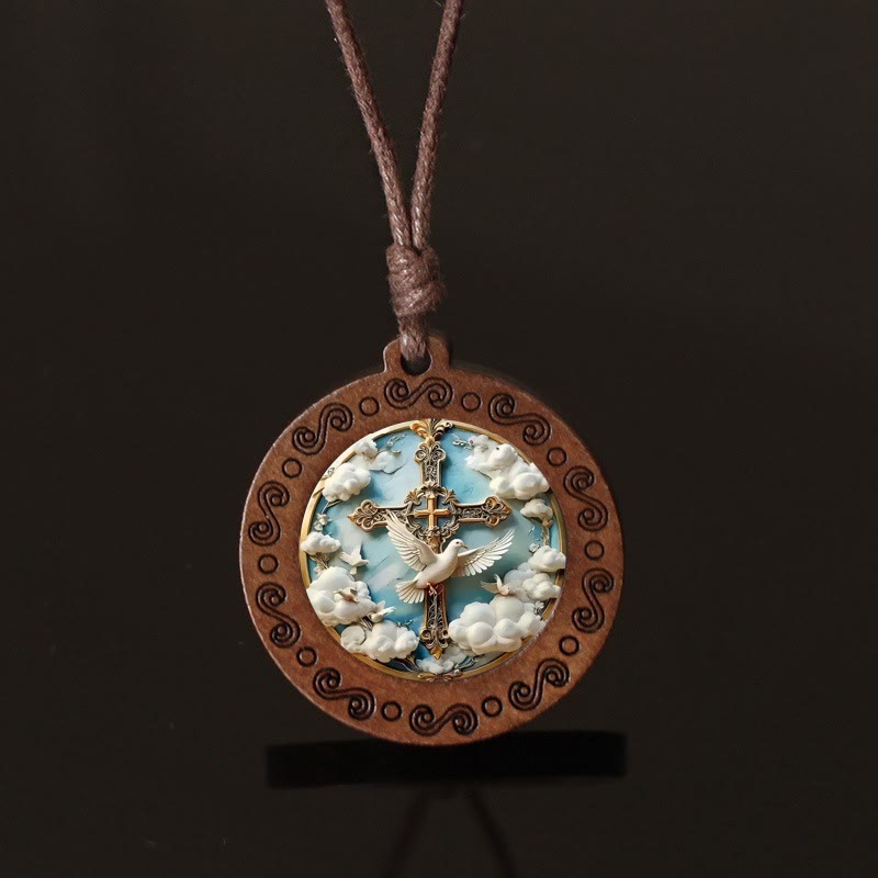 Holy Spirit Dove & Cross Necklace