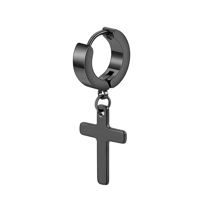 Trendy Cross Dangle Hoop Earrings