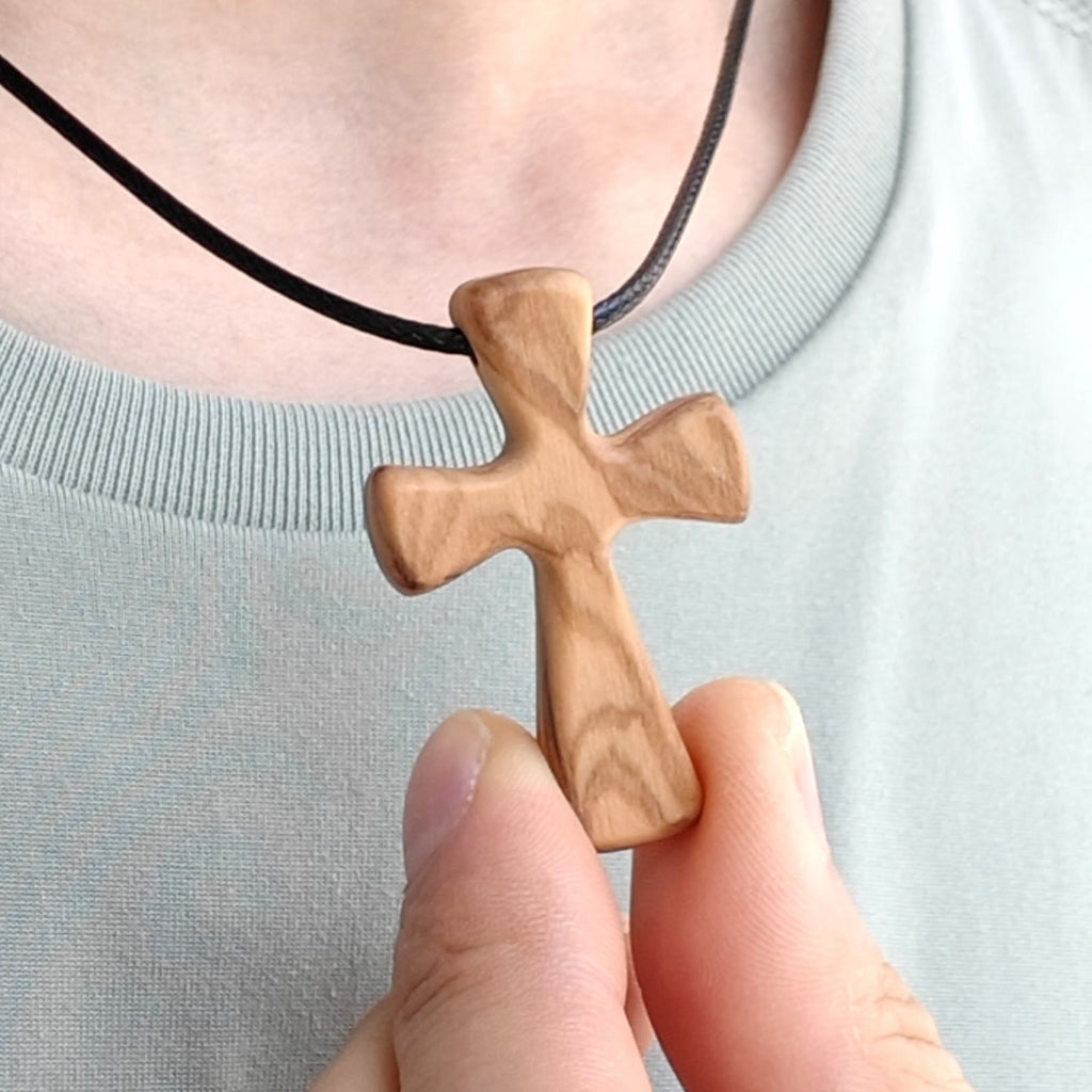 Wooden Cross Pendant Necklace