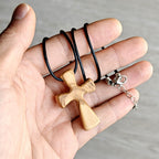 Wooden Cross Pendant Necklace