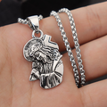 Classic Jesus with Crown of Thorns Cross Pendant Necklace