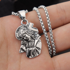 Classic Jesus with Crown of Thorns Cross Pendant Necklace