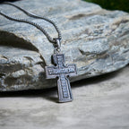 Vintage Titanium Steel Sacred Orthodox Cross Necklace with Religious