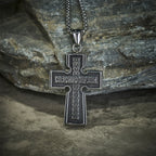 Vintage Titanium Steel Sacred Orthodox Cross Necklace with Religious
