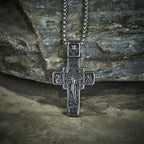 Vintage Titanium Steel Sacred Orthodox Cross Necklace with Religious