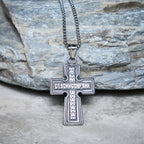 Vintage Titanium Steel Sacred Orthodox Cross Necklace with Religious