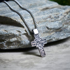 Vintage Titanium Steel Sacred Orthodox Cross Necklace with Religious