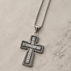 Vintage Titanium Steel Sacred Orthodox Cross Necklace with Religious