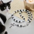 Our Lady's Blessing with Black & White Cow Cat Beads Bracelet, Animal