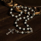 Our Lady's Blessing with Black & White Cow Cat Beads Bracelet, Animal