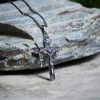 Artistic Sterling Silver INRI Cross Necklace