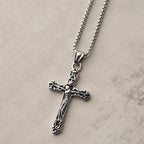 Classic Stainless Steel Ornate Cross Necklace
