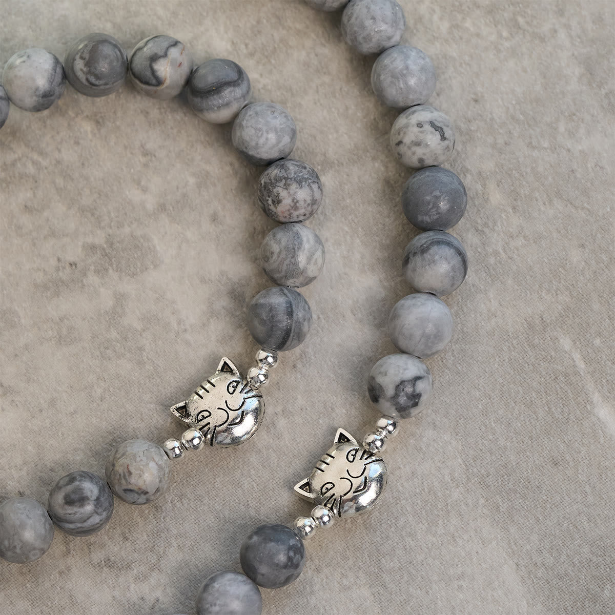 Light Grey Tabby Cat Prayer Rosary