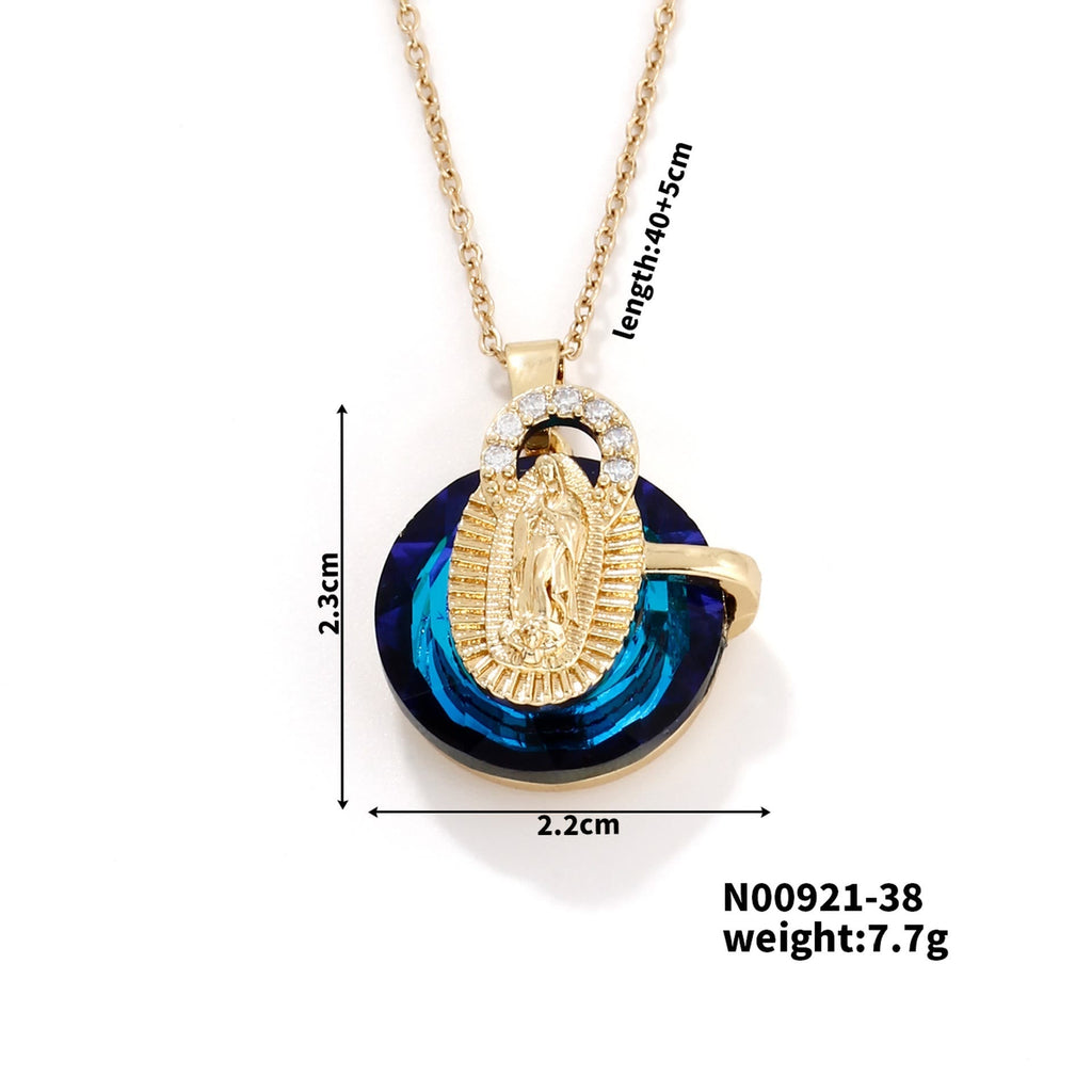 Multicolored Our Lady Crystal Necklaces