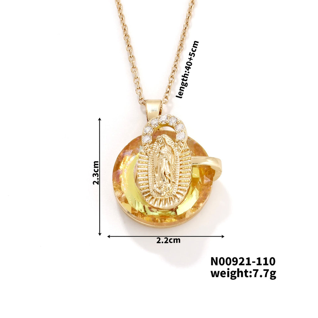 Multicolored Our Lady Crystal Necklaces