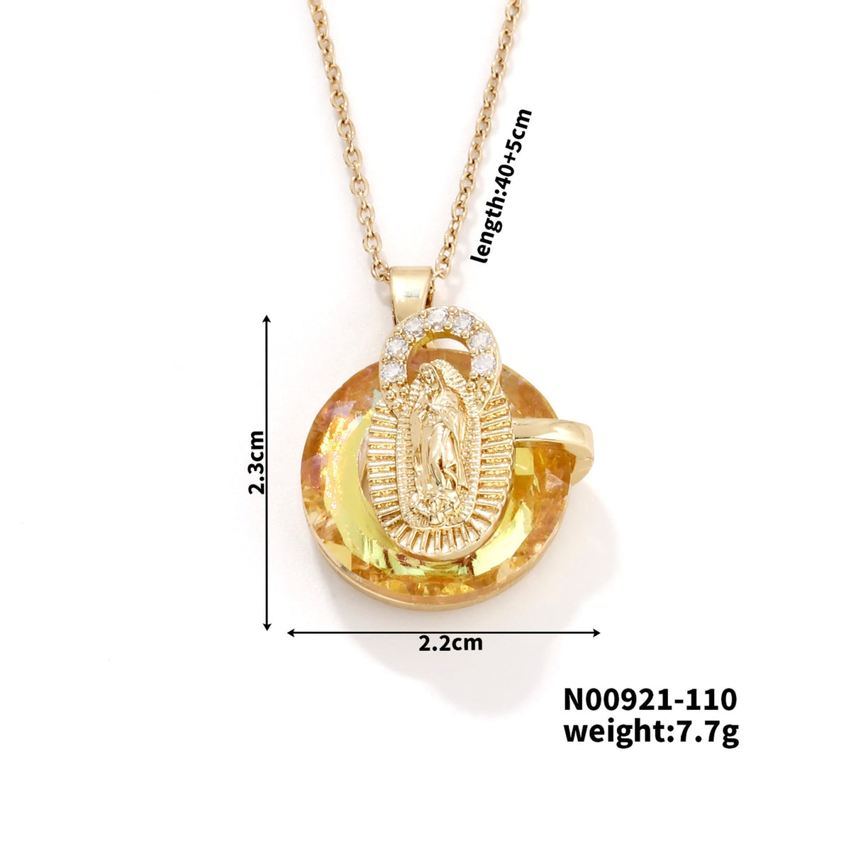 Multicolored Our Lady Crystal Necklaces