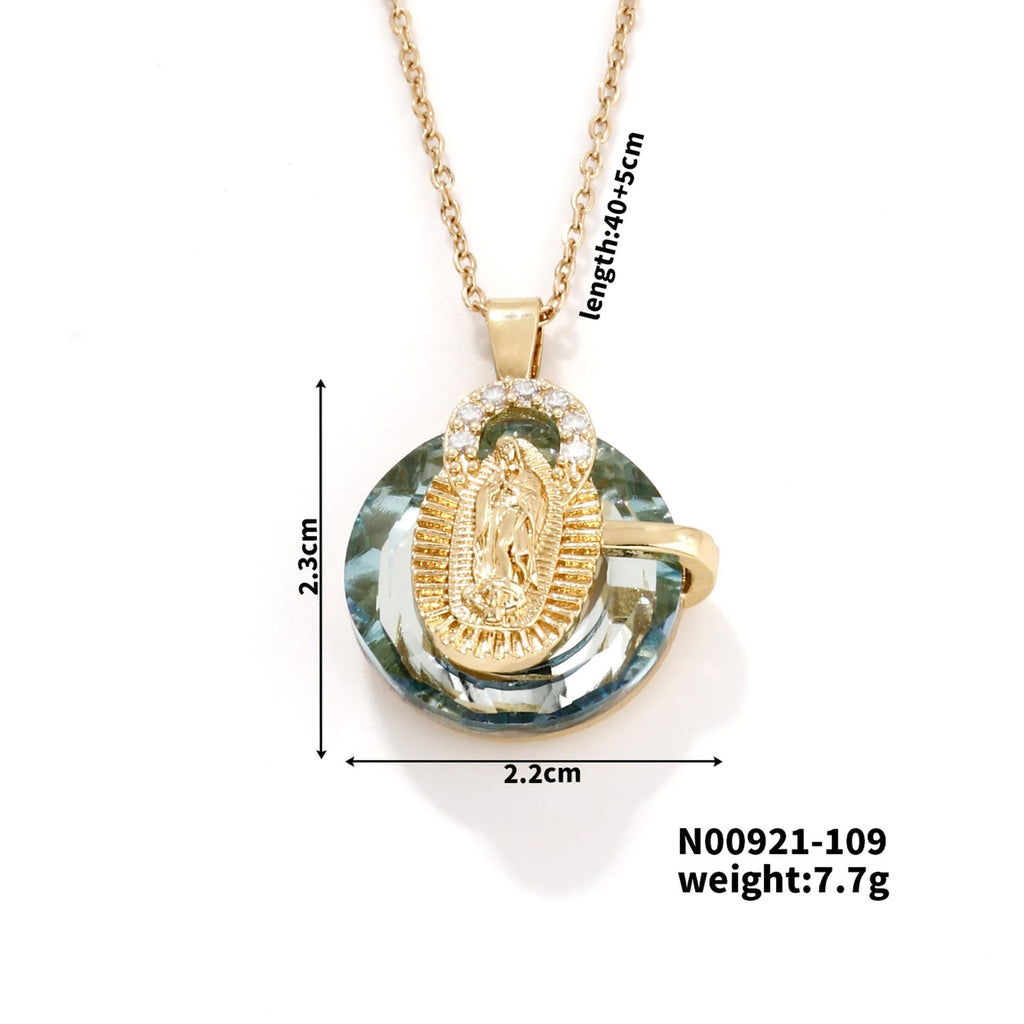 Multicolored Our Lady Crystal Necklaces