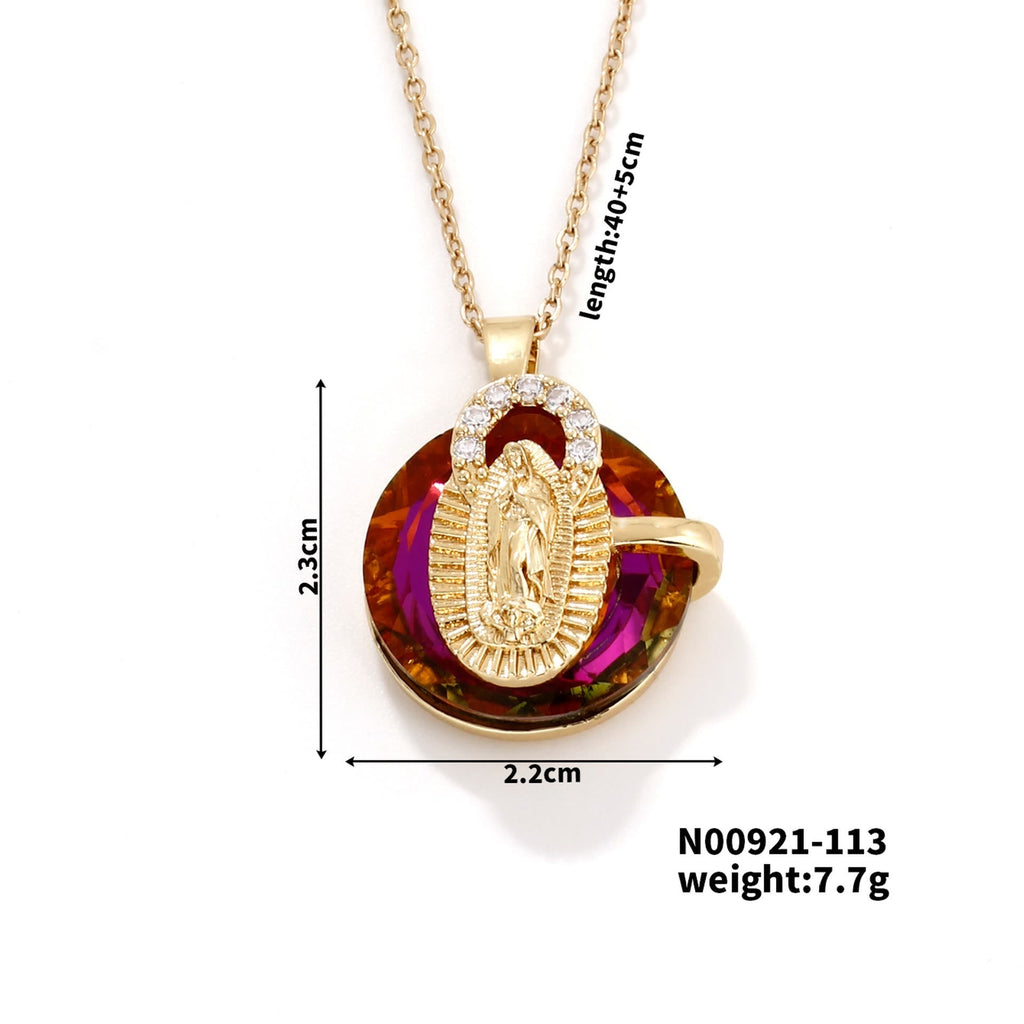 Multicolored Our Lady Crystal Necklaces