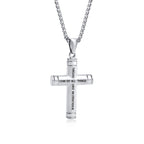 Multi-Color Cross Necklace with Scripture