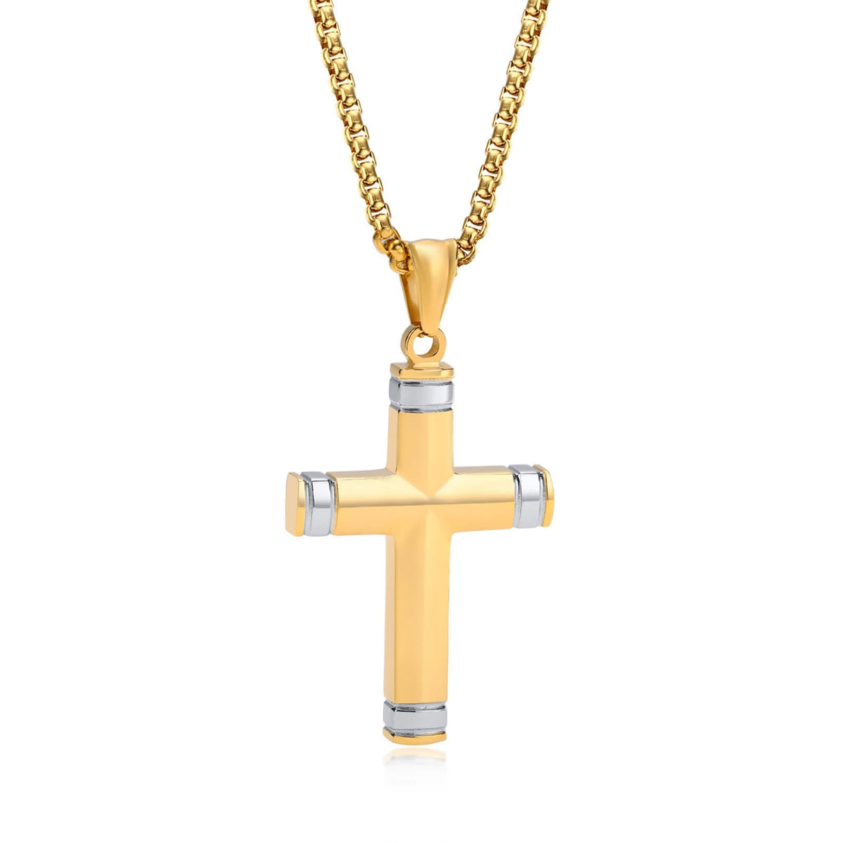 Multi-Color Cross Necklace with Scripture