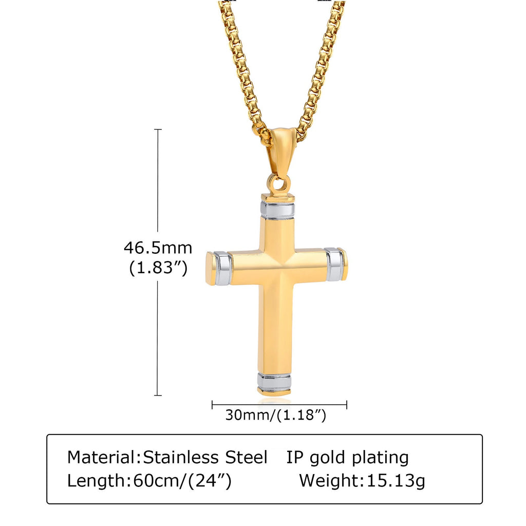 Multi-Color Cross Necklace with Scripture