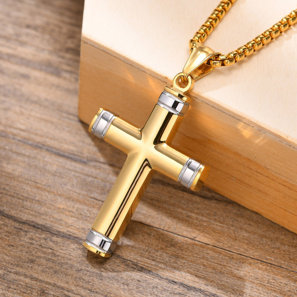 Multi-Color Cross Necklace with Scripture