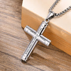Multi-Color Cross Necklace with Scripture