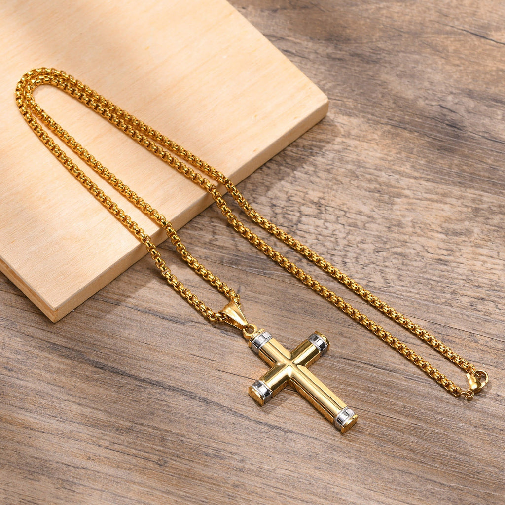Multi-Color Cross Necklace with Scripture