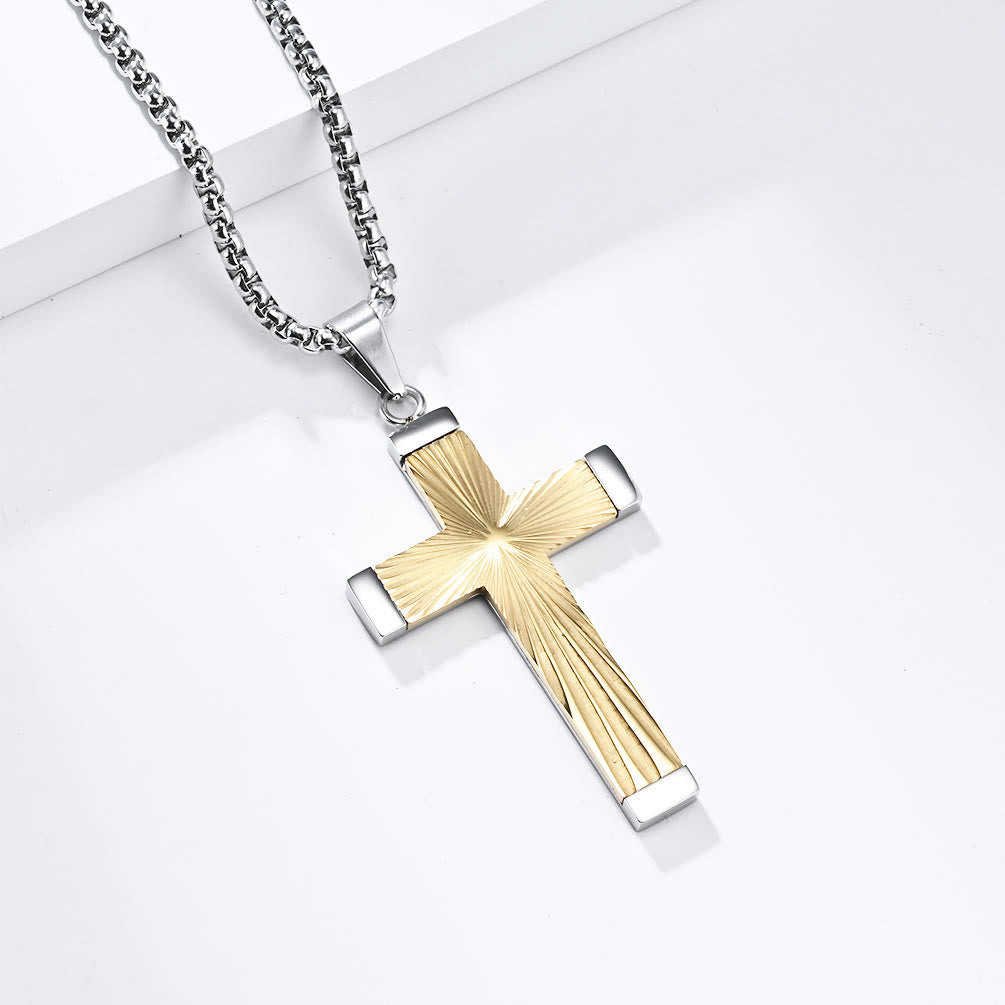 Three-Color Radiant Cross Pendant