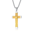 Three-Color Radiant Cross Pendant