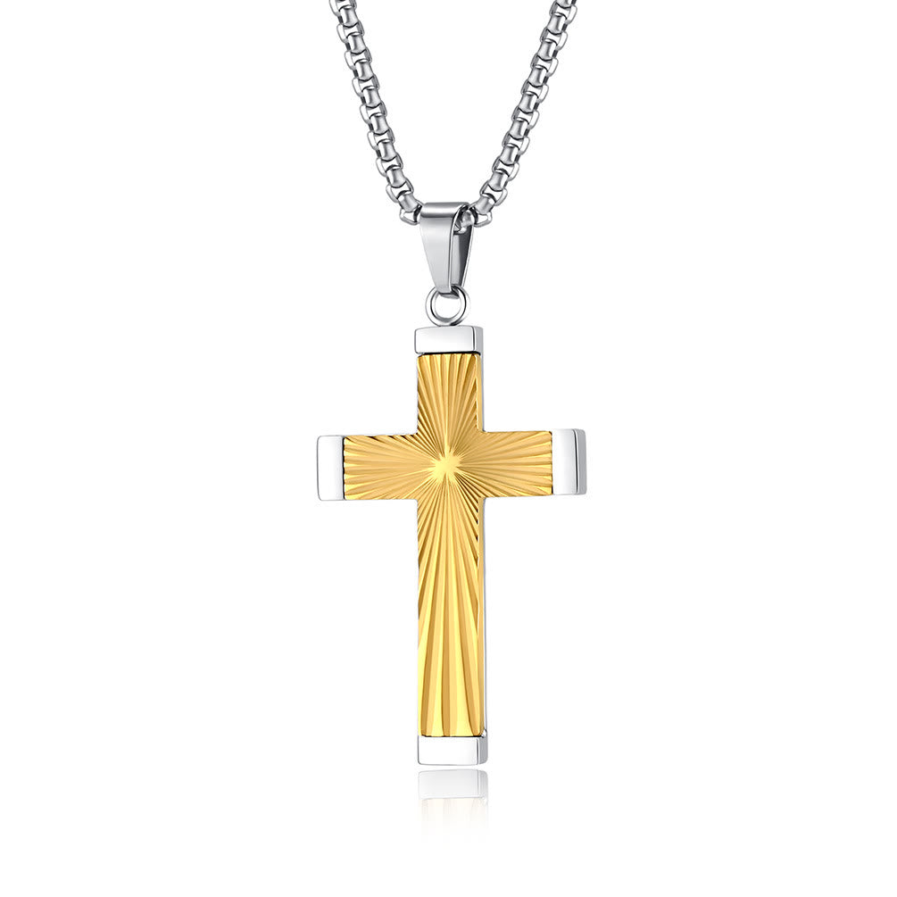 Three-Color Radiant Cross Pendant