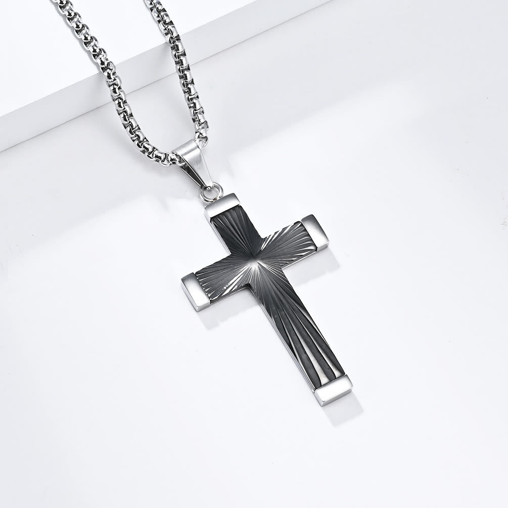 Three-Color Radiant Cross Pendant