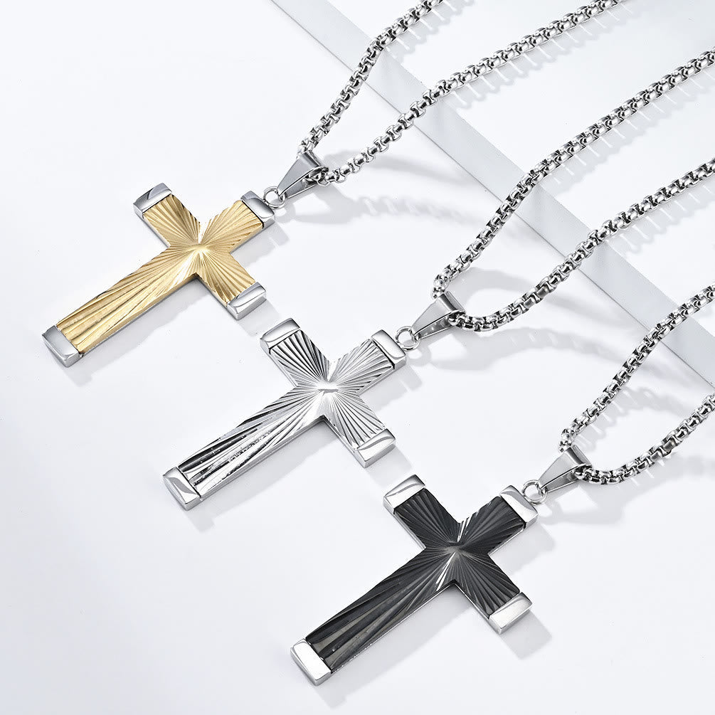 Three-Color Radiant Cross Pendant
