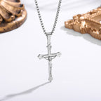 Tri-Color Jesus Crucifix Necklace