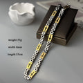 Tri-Color Cross-Embedded Chain Necklace & Bracelet