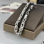 Tri-Color Cross-Embedded Chain Necklace & Bracelet