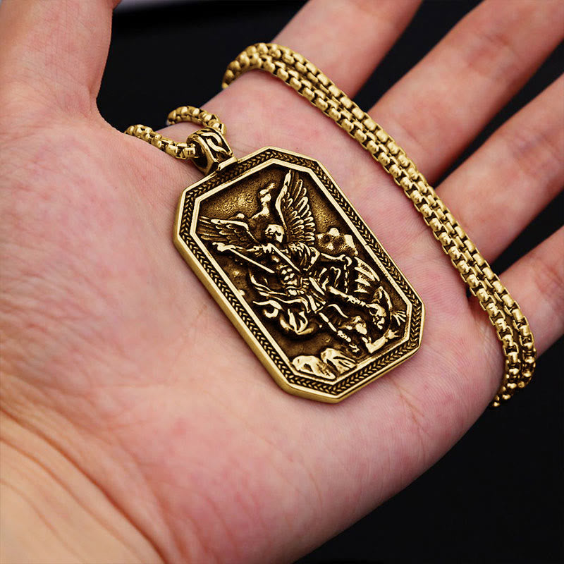 Classic Style St. Michael the Archangel Protection Stainless Steel