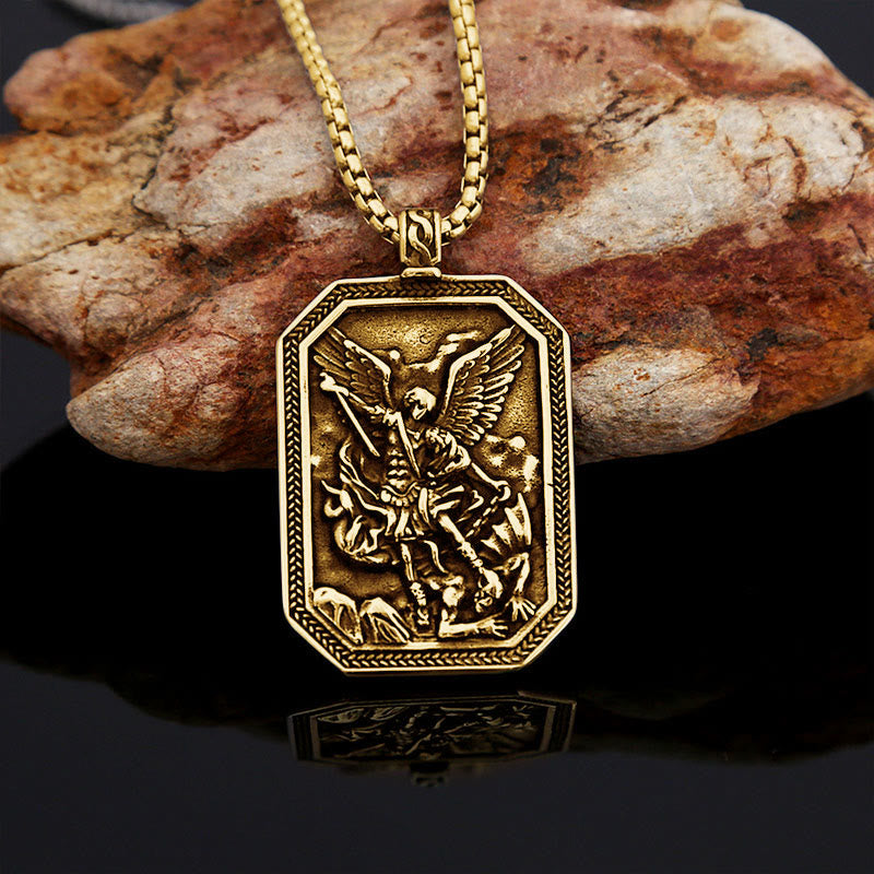 Classic Style St. Michael the Archangel Protection Stainless Steel
