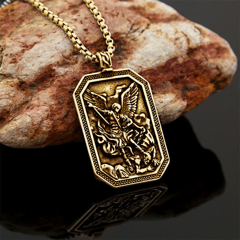 Classic Style St. Michael the Archangel Protection Stainless Steel