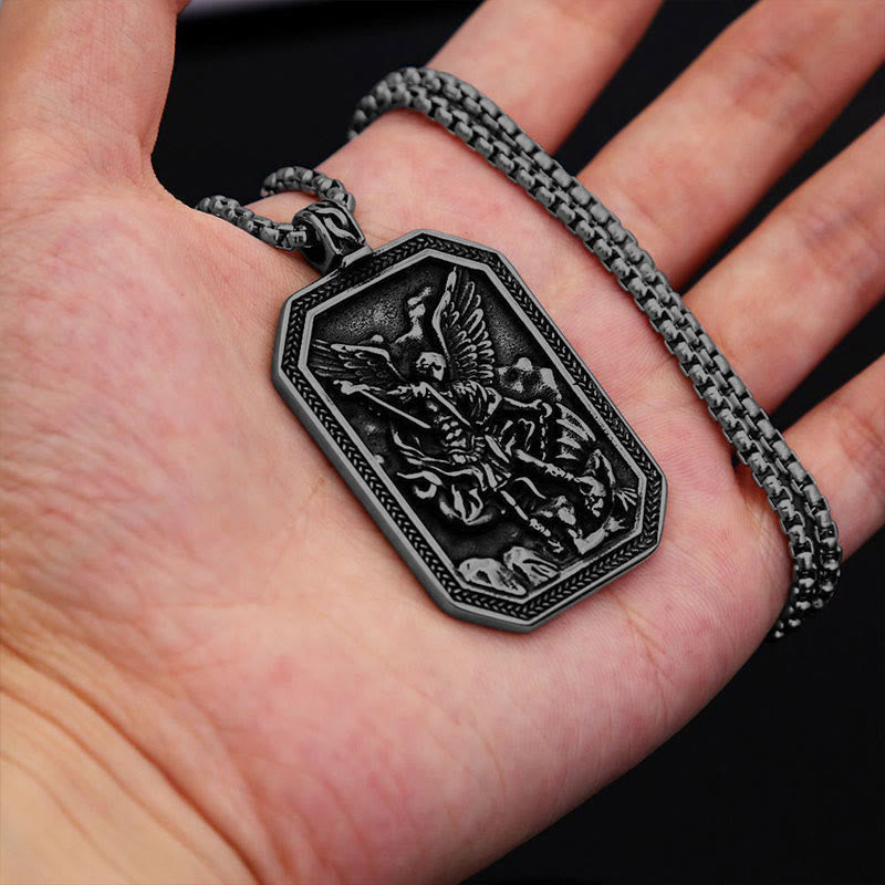 Classic Style St. Michael the Archangel Protection Stainless Steel
