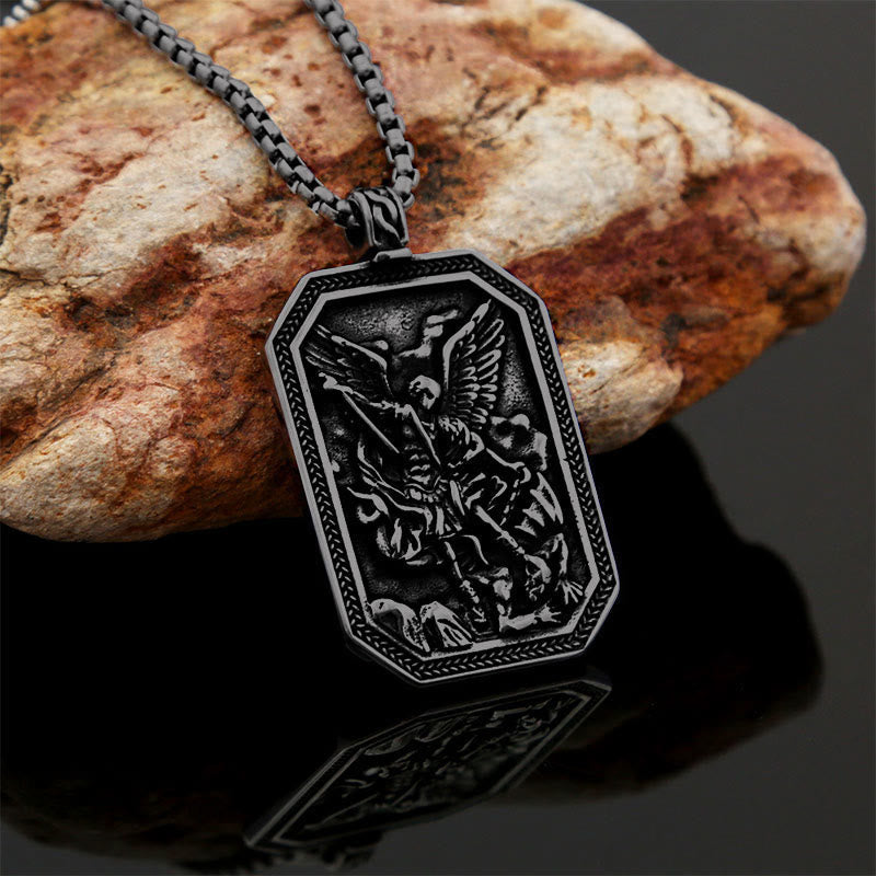 Classic Style St. Michael the Archangel Protection Stainless Steel