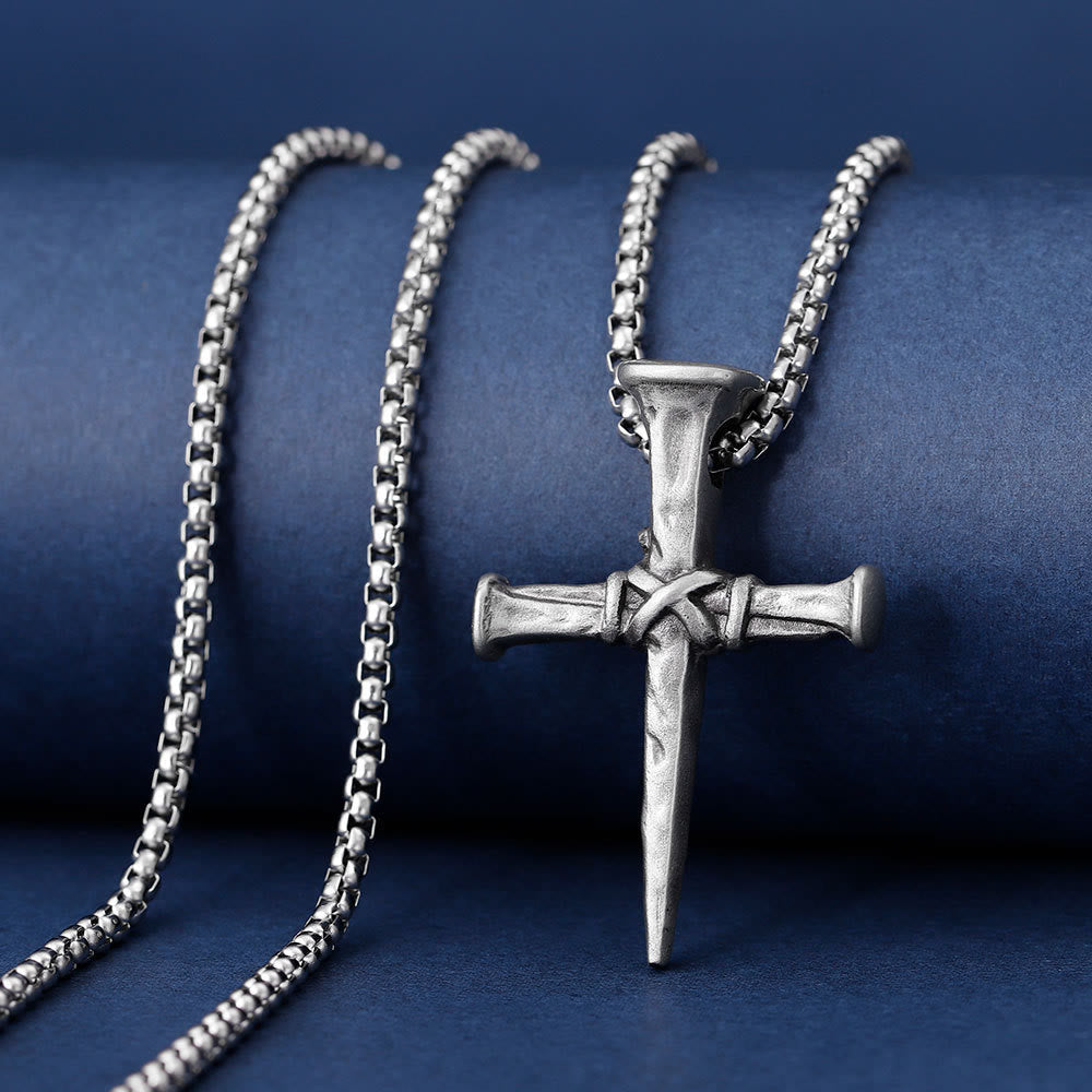 Artistic Nail-Shaped Cross Necklace for Faith Expression