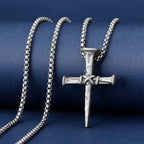 Artistic Nail-Shaped Cross Necklace for Faith Expression