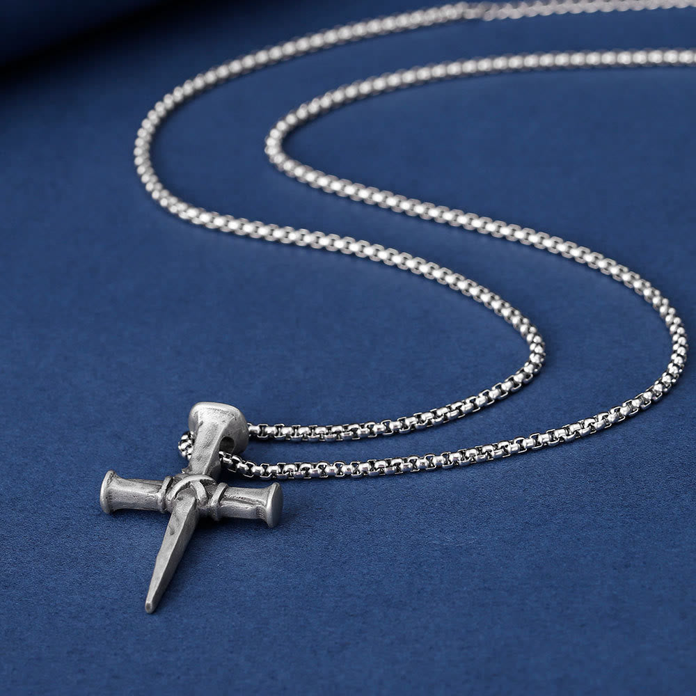 Artistic Nail-Shaped Cross Necklace for Faith Expression