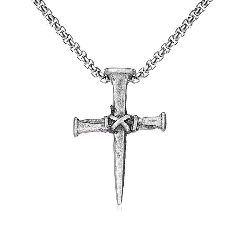 Artistic Nail-Shaped Cross Necklace for Faith Expression