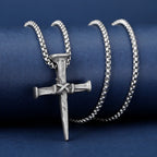 Artistic Nail-Shaped Cross Necklace for Faith Expression