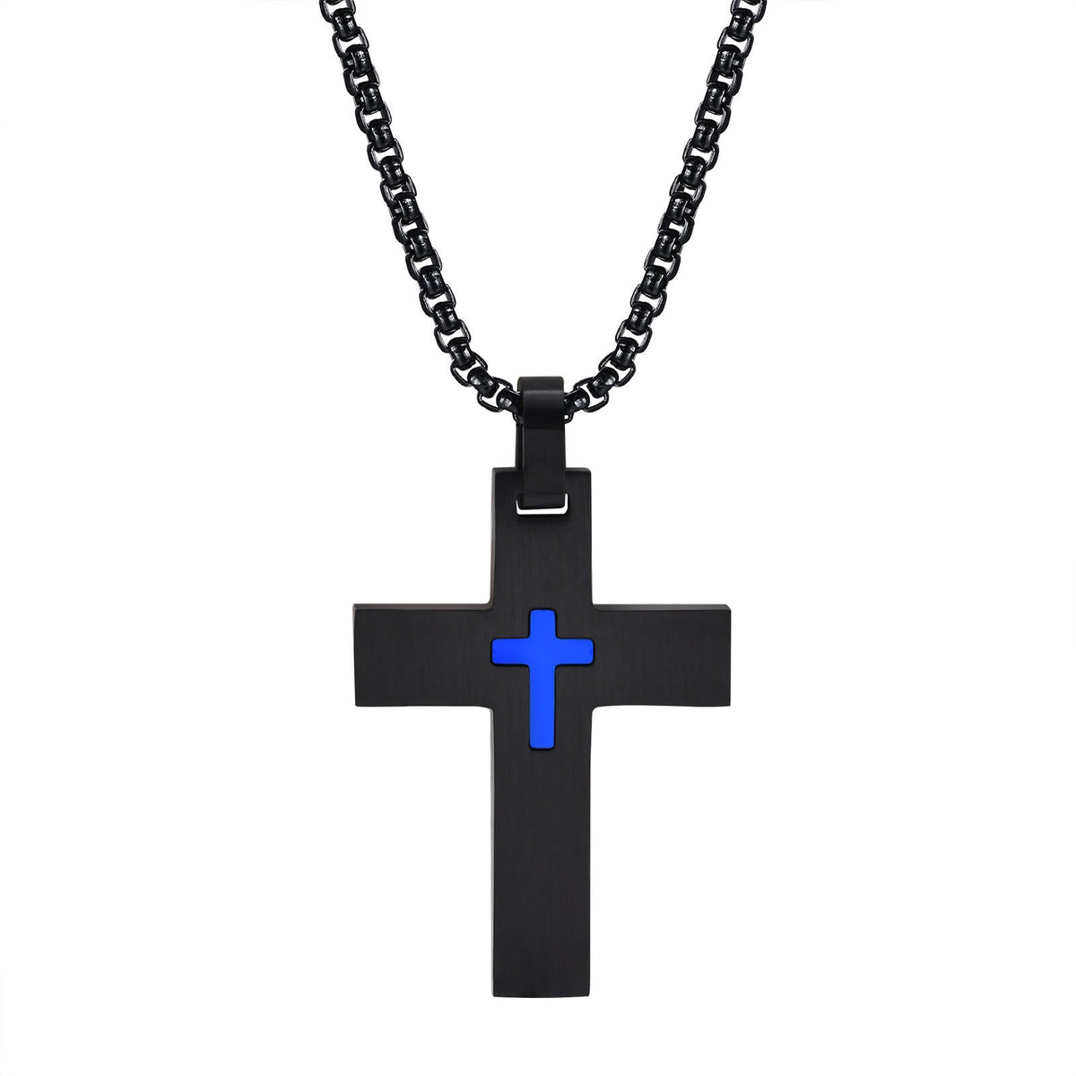Two-Tone Stainless Steel Cross Necklace