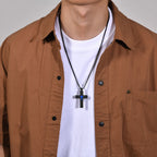 Two-Tone Stainless Steel Cross Necklace