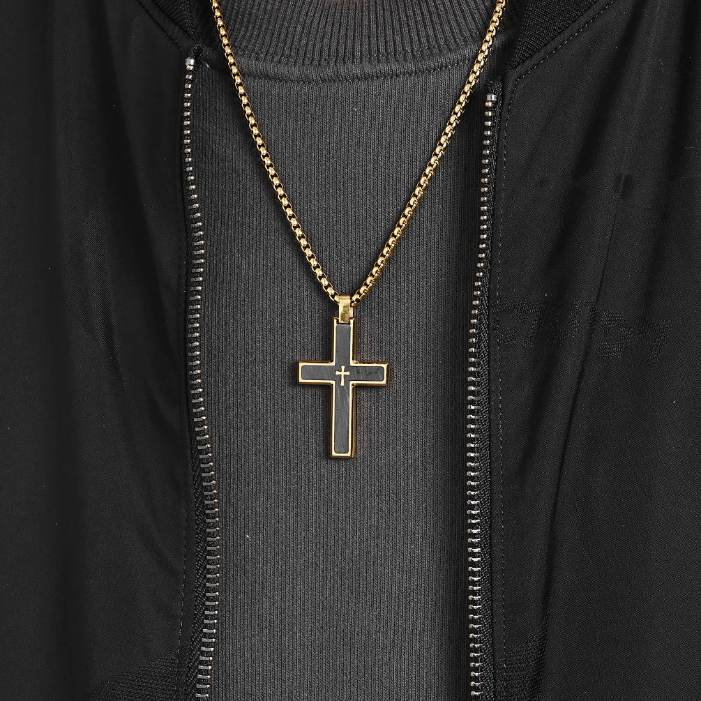 Multi-Style Two-Tone Cross Necklace